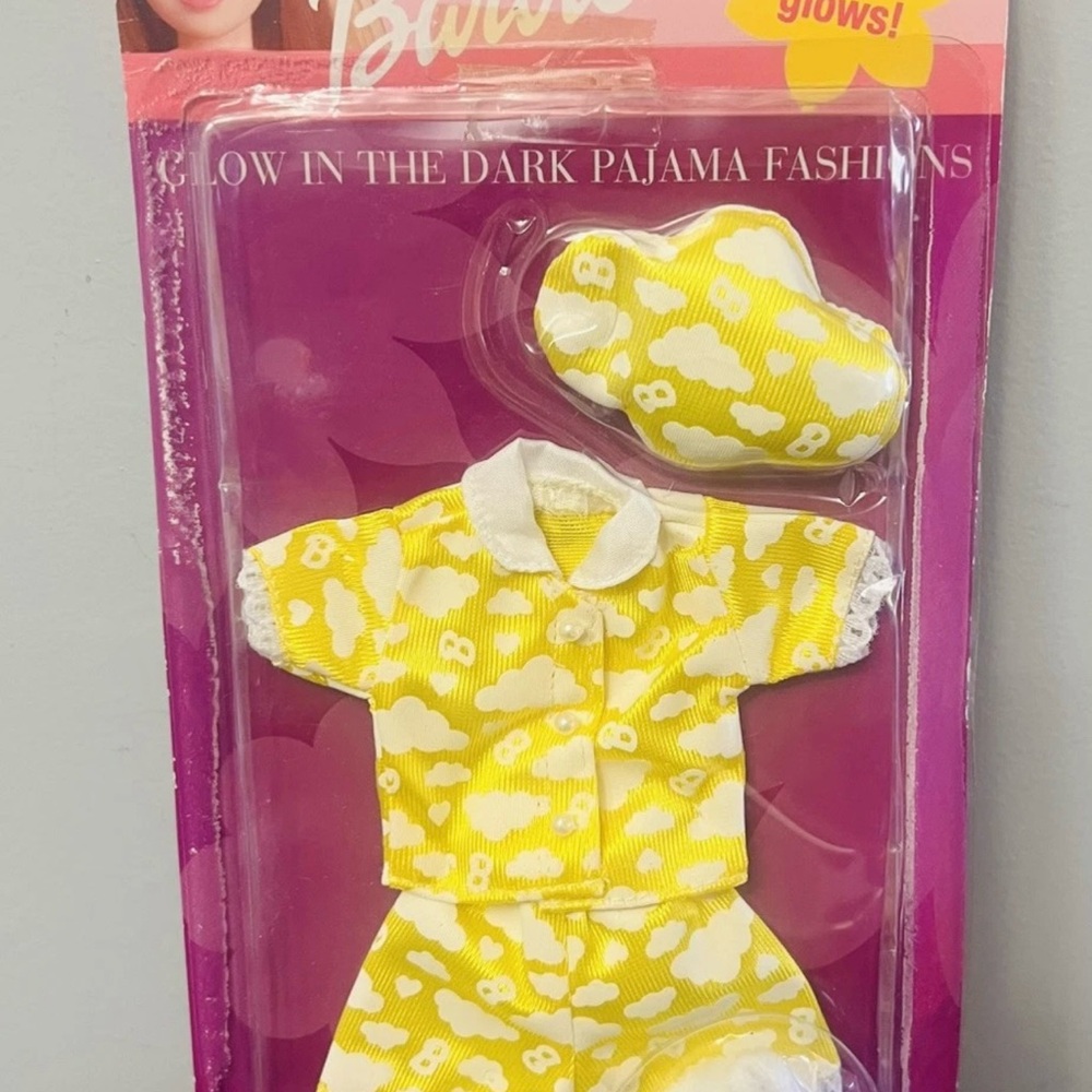 Mattel Barbie Glow-in-the-Dark Pajama Set - Yellow and White